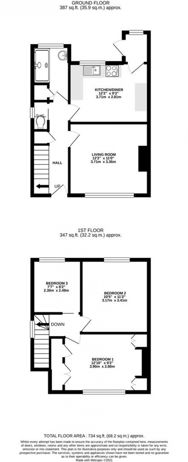 Floor Plan Image for 3 Bedroom Semi-Detached House for Sale in Thornton Avenue, West Drayton