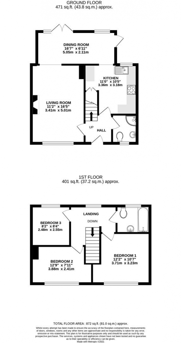 Floor Plan Image for 3 Bedroom Terraced House for Sale in North Road, West Drayton