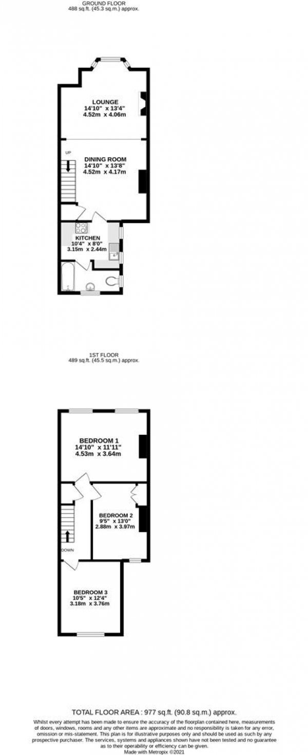 Floor Plan Image for 3 Bedroom Terraced House for Sale in Bellclose Road, West Drayton