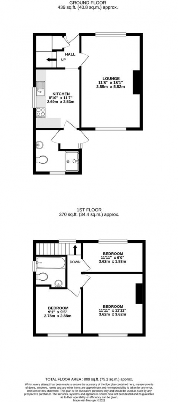 Floor Plan Image for 3 Bedroom Semi-Detached House for Sale in Falling Lane, Yiewsley, West Drayton