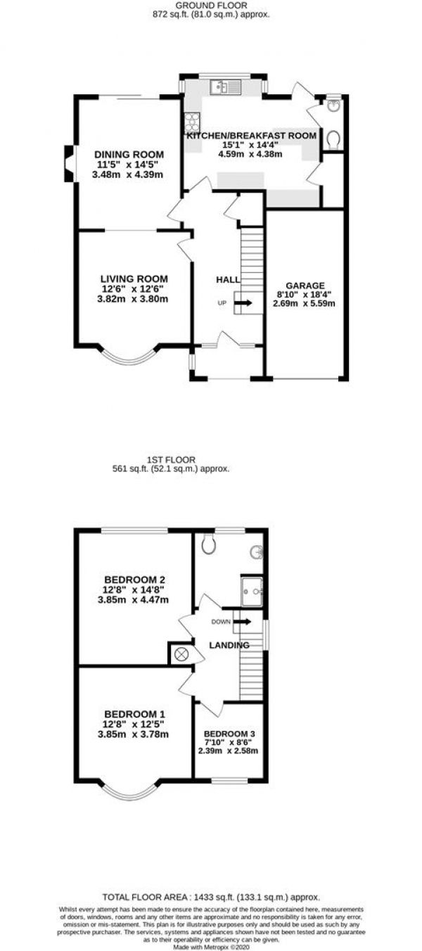 Floor Plan Image for 3 Bedroom Property for Sale in Edgar Road, Yiewsley, West Drayton