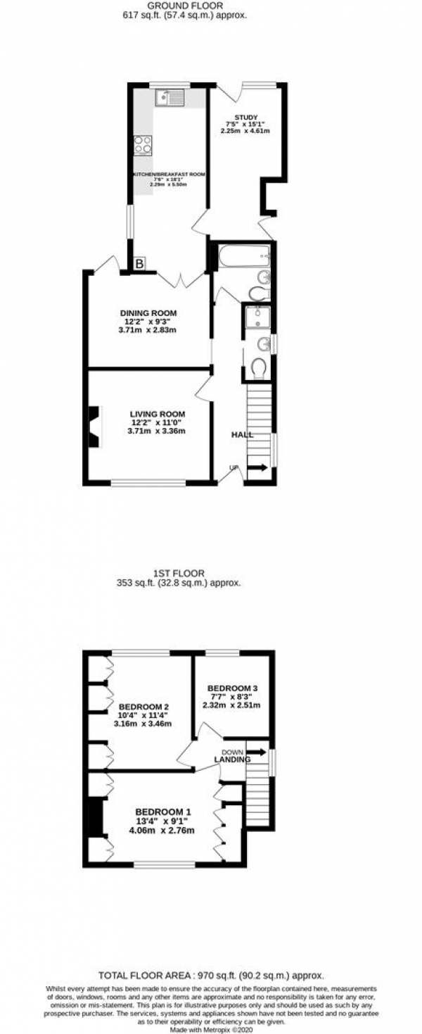 Floor Plan Image for 3 Bedroom Semi-Detached House for Sale in Thornton Avenue, West Drayton