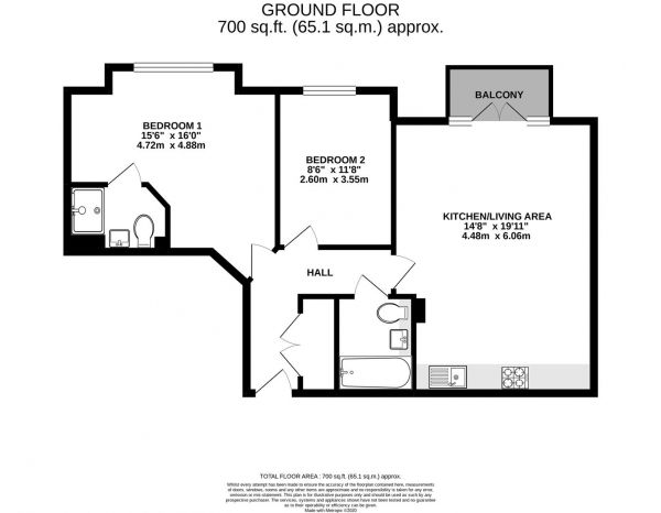 Floor Plan Image for 2 Bedroom Apartment for Sale in Park Lodge Avenue, West Drayton