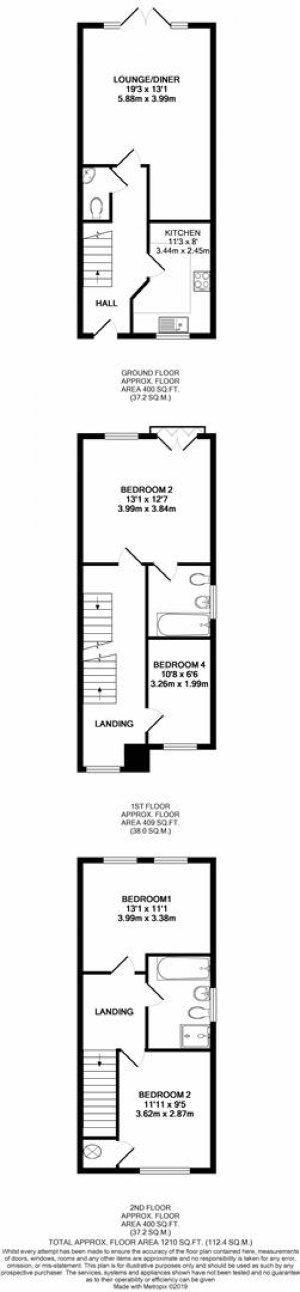 Floor Plan Image for 4 Bedroom Property for Sale in Wraysbury Drive, West Drayton