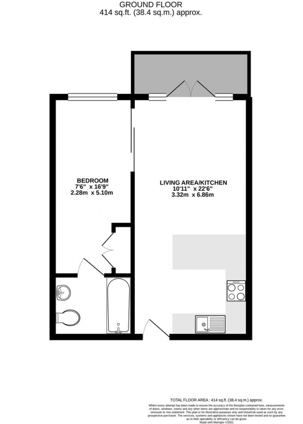 Floor Plan Image for 1 Bedroom Apartment for Sale in Denham House, West Drayton