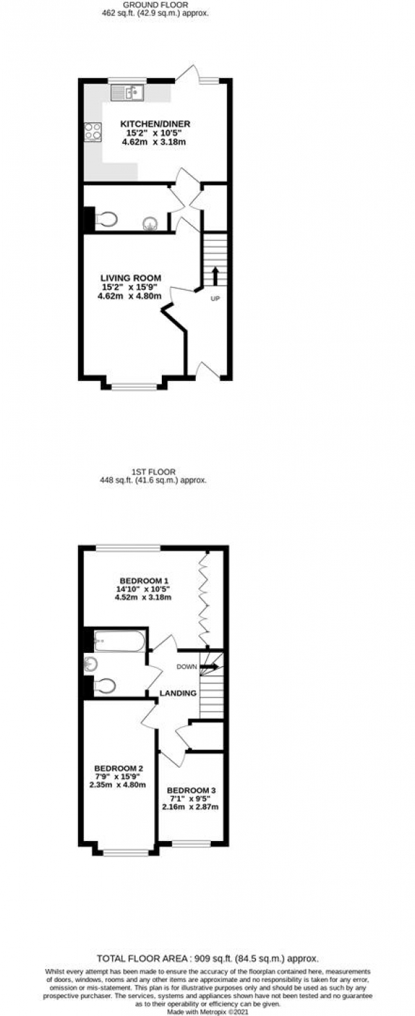 Floor Plan Image for 3 Bedroom End of Terrace House for Sale in Summer Drive, West Drayton