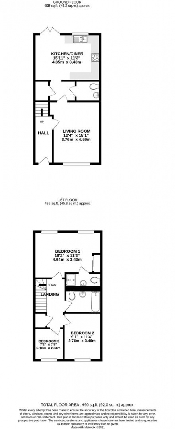 Floor Plan Image for 3 Bedroom Terraced House for Sale in Autumn Way, West Drayton