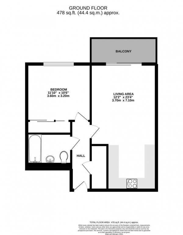 Floor Plan Image for 1 Bedroom Apartment for Sale in Wintergreen Boulevard, West Drayton