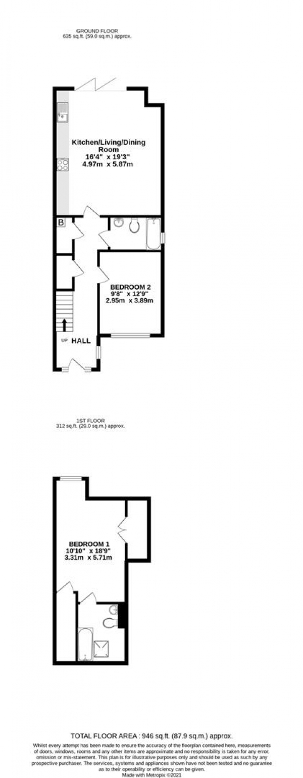 Floor Plan Image for 2 Bedroom Semi-Detached Bungalow for Sale in Poplar Avenue, Yiewsley, West Drayton