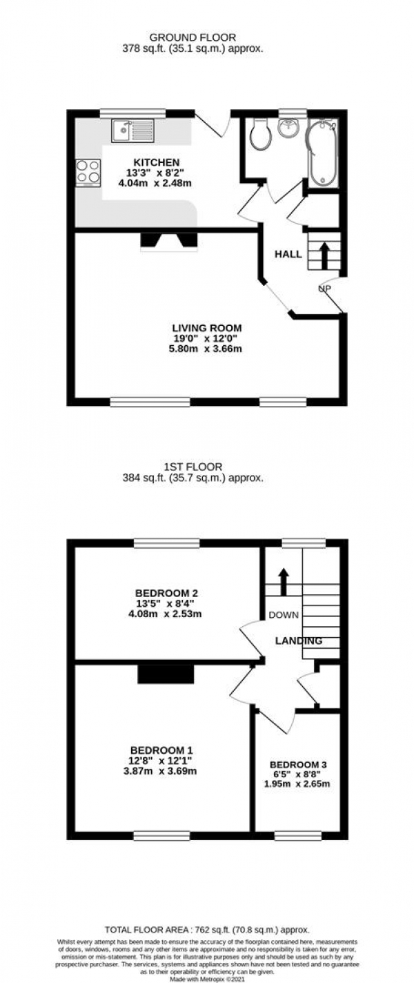 Floor Plan Image for 3 Bedroom End of Terrace House for Sale in Appletree Avenue, Yiewsley, West Drayton