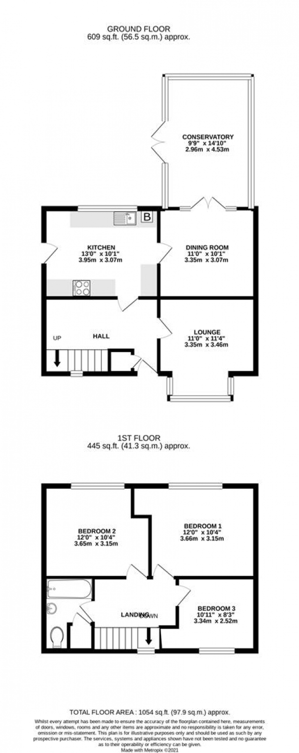 Floor Plan Image for 3 Bedroom Terraced House for Sale in The Thicket, Yiewsley, West Drayton