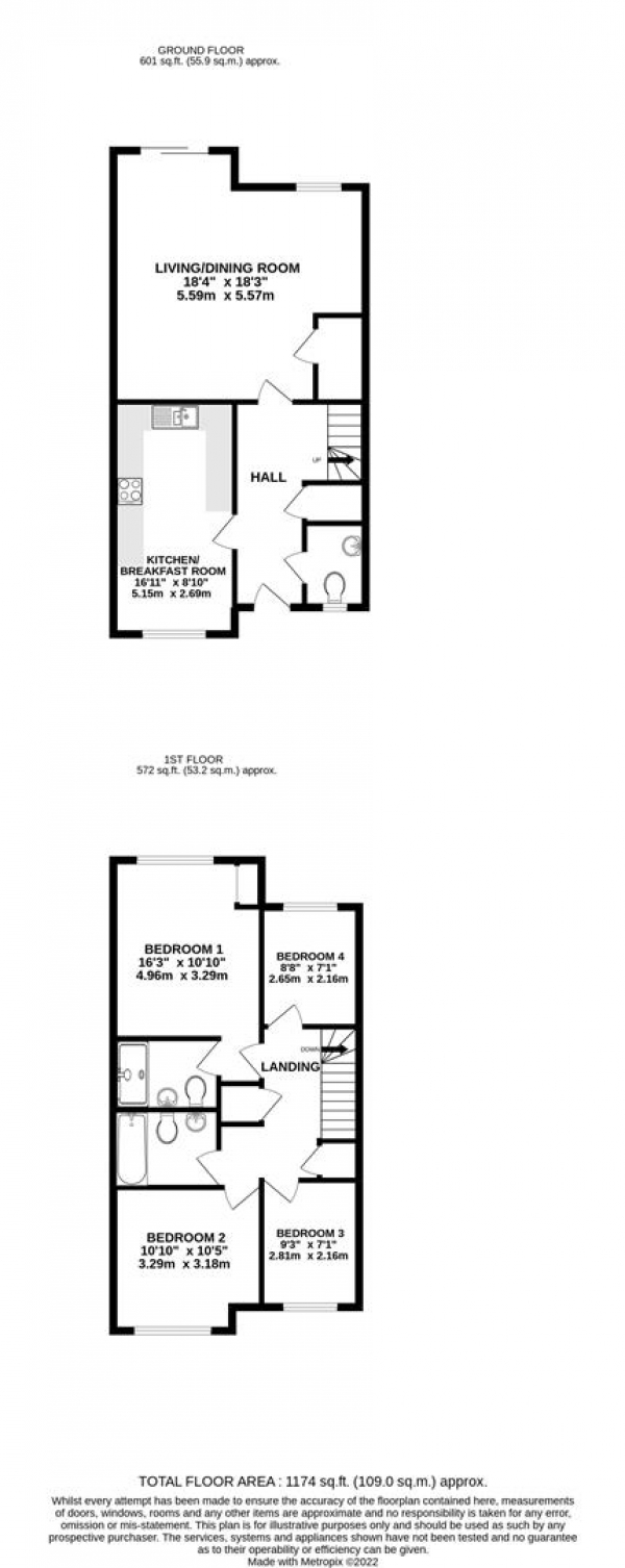 Floor Plan for 4 Bedroom Semi-Detached House for Sale in Evergreen Drive, West Drayton, UB7, 9GH - Guide Price &pound550,000