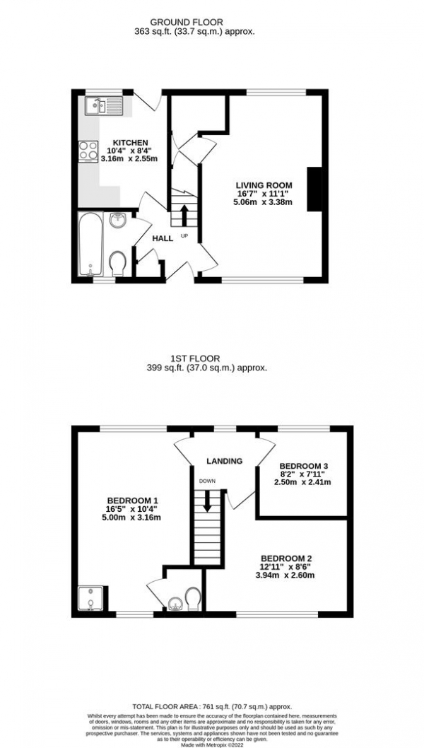 Floor Plan Image for 3 Bedroom Terraced House for Sale in Thornton Avenue, West Drayton