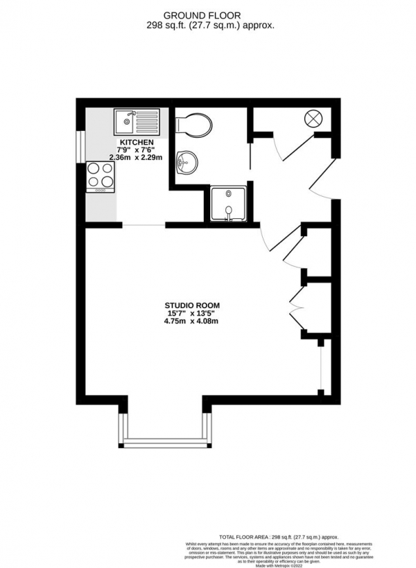 Floor Plan Image for Studio for Sale in Boxwood Close, West Drayton