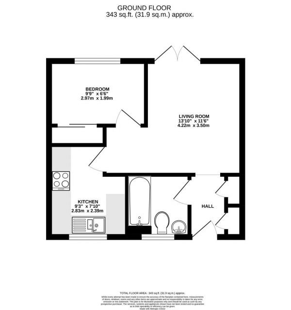 Floor Plan Image for Studio for Sale in Bentinck Road, Yiewsley, West Drayton