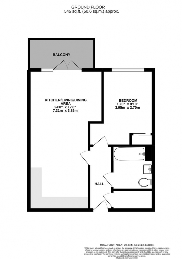 Floor Plan Image for 1 Bedroom Apartment for Sale in Wintergreen Boulevard, West Drayton