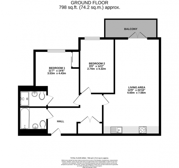 Floor Plan Image for 2 Bedroom Apartment for Sale in Wintergreen Boulevard, West Drayton