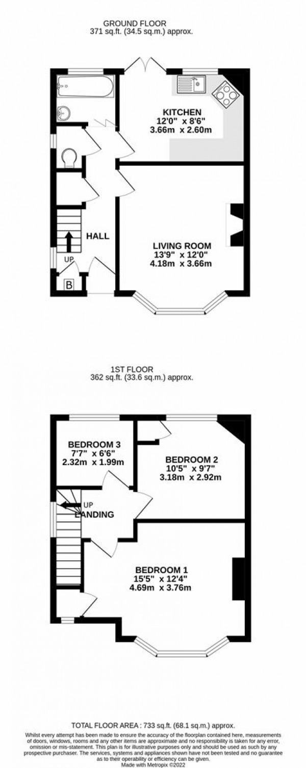 Floor Plan Image for 3 Bedroom Semi-Detached House for Sale in Thornton Avenue, West Drayton