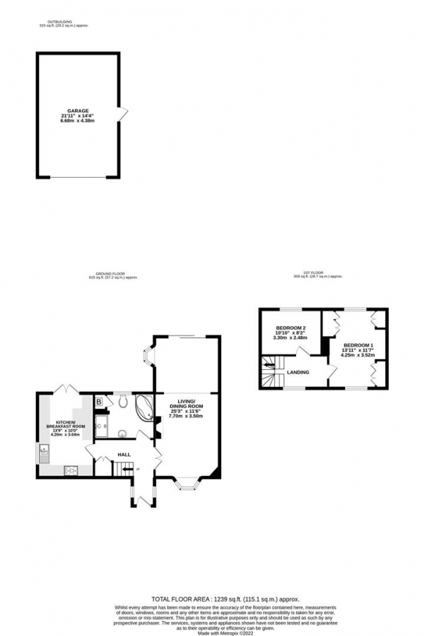 Floor Plan Image for 2 Bedroom Semi-Detached House for Sale in Falling Lane, Yiewsley, West Drayton