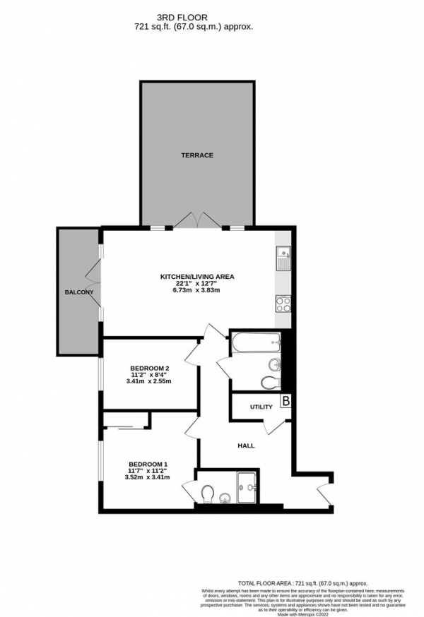 Floor Plan Image for 2 Bedroom Apartment for Sale in 10 Wintergreen Boulevard, West Drayton