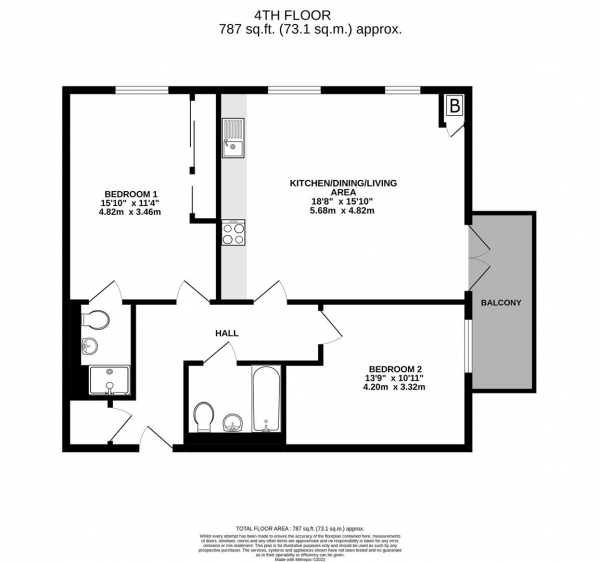 Floor Plan Image for 2 Bedroom Apartment for Sale in Otter Way, Yiewsley, West Drayton