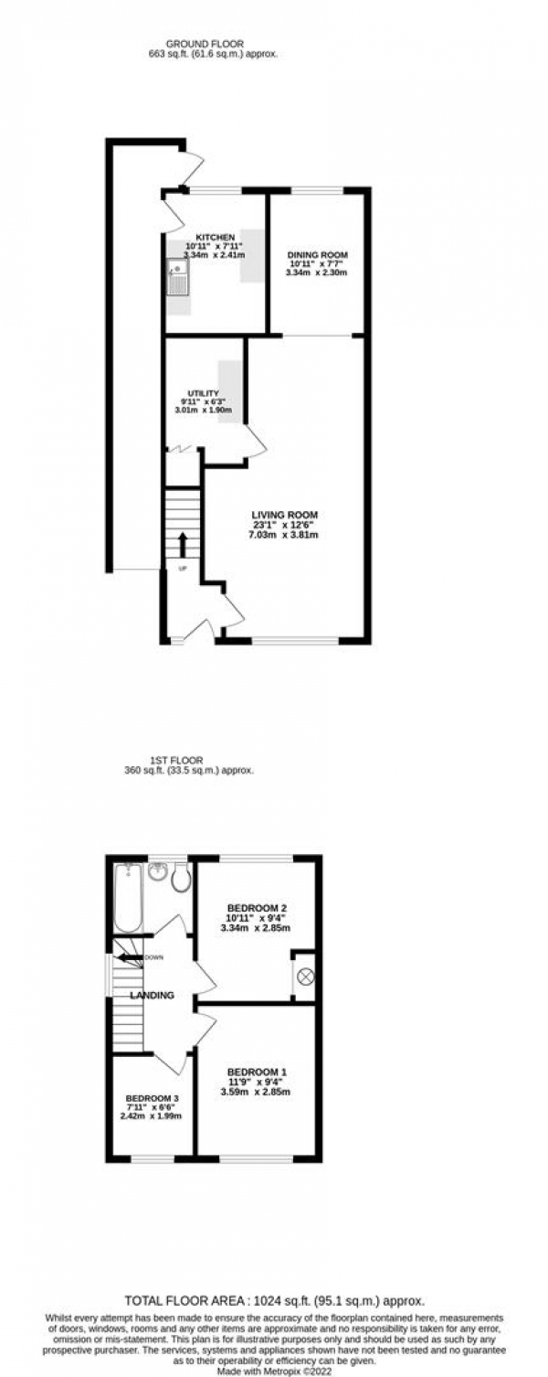 Floor Plan Image for 3 Bedroom Semi-Detached House for Sale in Pinglestone Close, Harmondsworth, West Drayton