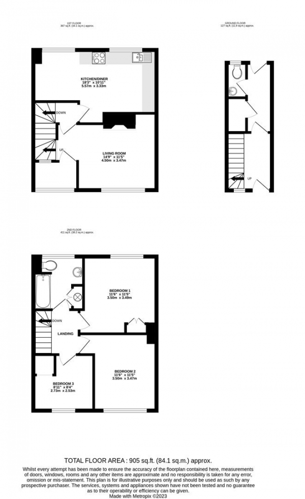 Floor Plan Image for 3 Bedroom Duplex for Sale in Rowan Road, West Drayton