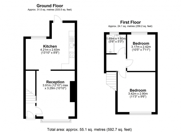 Floor Plan Image for 2 Bedroom Semi-Detached House for Sale in Pendell Avenue, Hayes