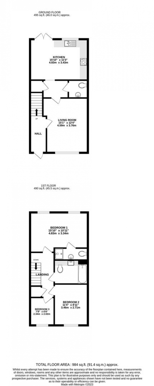 Floor Plan Image for 3 Bedroom End of Terrace House for Sale in Summer Drive, West Drayton