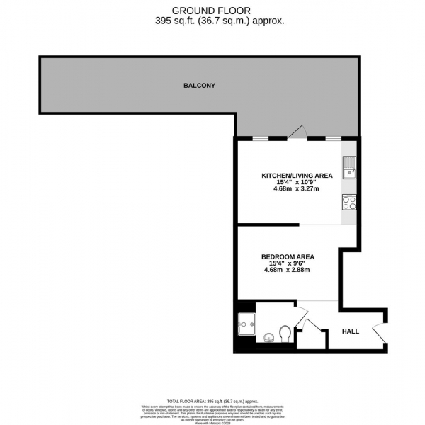 Floor Plan Image for Penthouse for Sale in Waterways House, Bentinck Road, West Drayton