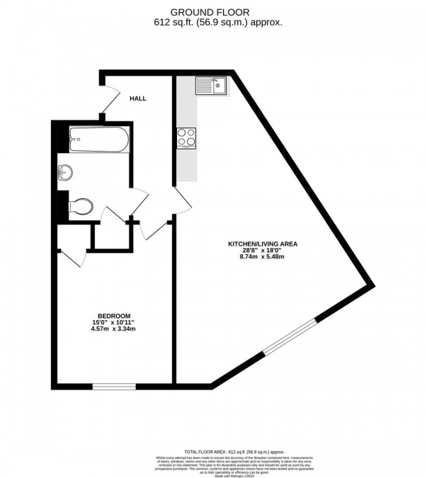 Floor Plan Image for 1 Bedroom Apartment for Sale in Station Road, West Drayton