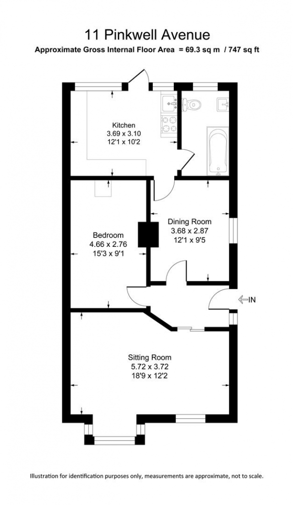 Floor Plan Image for 2 Bedroom Semi-Detached House for Sale in Pinkwell Avenue, Hayes