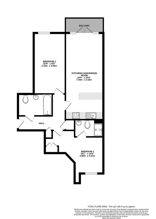 Floor Plan Image for 2 Bedroom Apartment for Sale in Lexington House, West Drayton