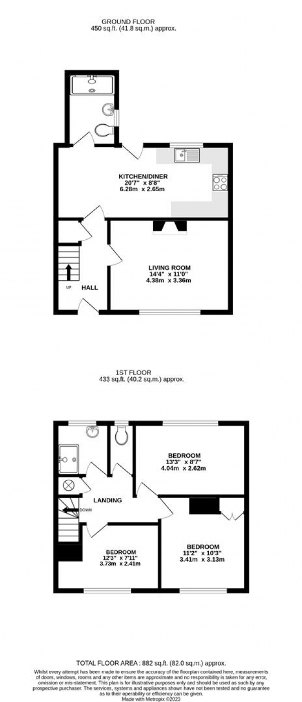 Floor Plan Image for 3 Bedroom Terraced House for Sale in Moorland Road, Harmondsworth, West Drayton