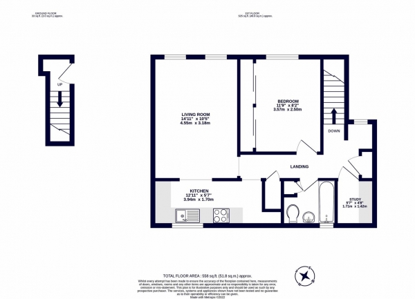 Floor Plan Image for 1 Bedroom Maisonette for Sale in Verbena Close, West Drayton