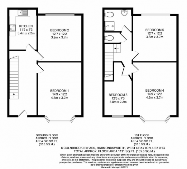 Floor Plan Image for 3 Bedroom Semi-Detached House for Sale in Colnbrook By Pass, Harmondsworth