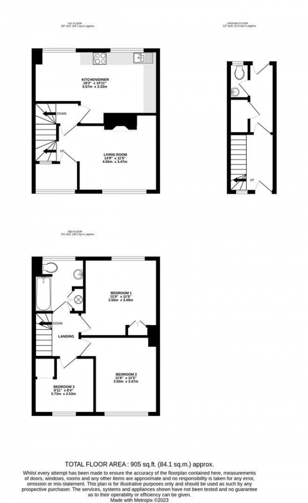 Floor Plan Image for 3 Bedroom Duplex for Sale in Rowan Road, West Drayton