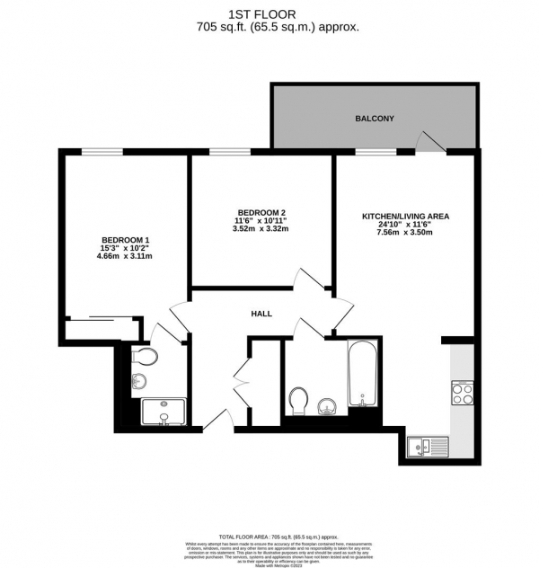 Floor Plan Image for 2 Bedroom Apartment for Sale in Yardley Court, 1 Garnet Place