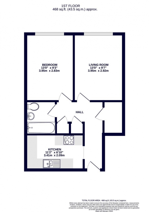 Floor Plan Image for 1 Bedroom Apartment for Sale in Station Road, West Drayton