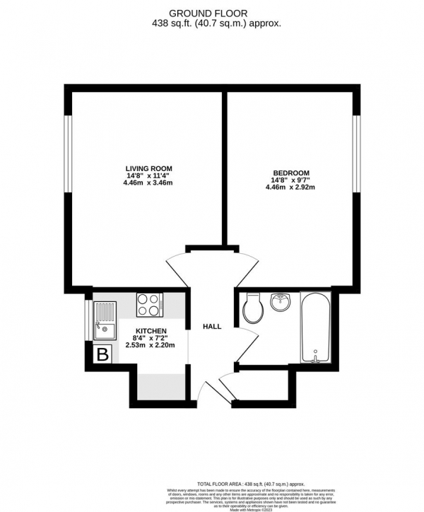 Floor Plan Image for 1 Bedroom Apartment for Sale in Ryeland Close, Yiewsley, West Drayton