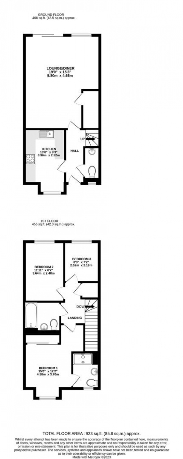 Floor Plan Image for 3 Bedroom Terraced House for Sale in Four Season Terrace, West Drayton