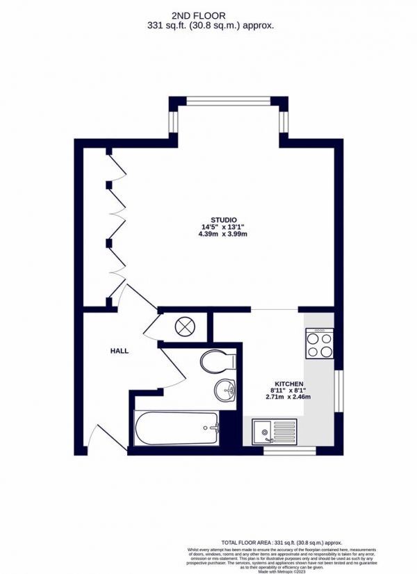 Floor Plan Image for Studio for Sale in High Street, Yiewsley, West Drayton