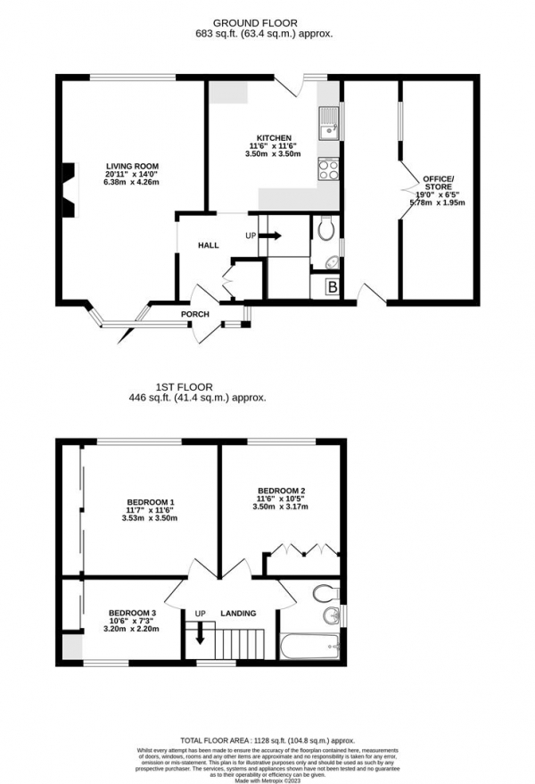 Floor Plan Image for 3 Bedroom Semi-Detached House for Sale in Beech Close, West Drayton