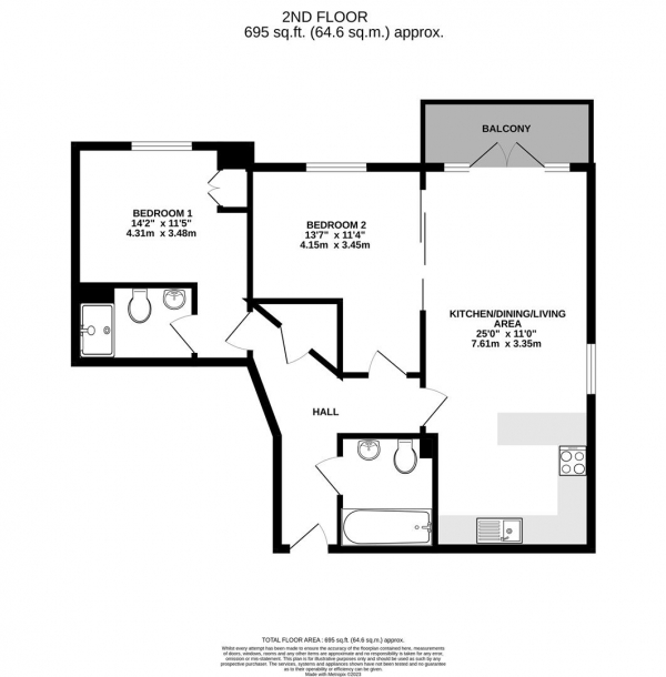 Floor Plan Image for 2 Bedroom Apartment for Sale in Park Lodge Avenue, West Drayton