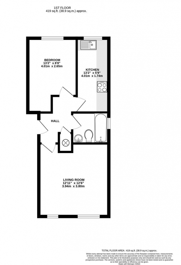 Floor Plan Image for 1 Bedroom Maisonette for Sale in Lowdell Close, Yiewsley