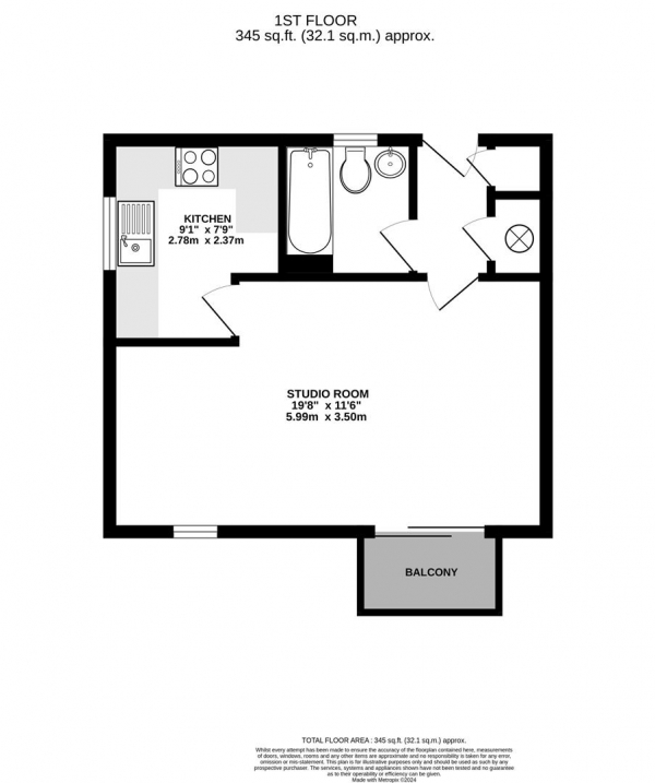 Floor Plan Image for Studio for Sale in Bentinck Road, Yiewsley, West Drayton