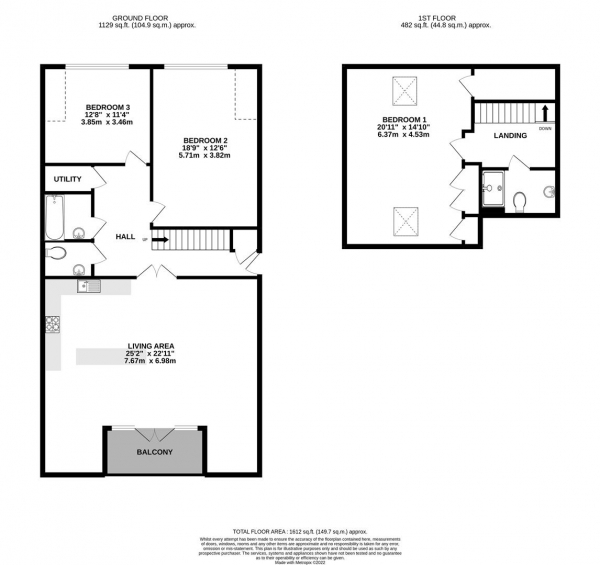 Floor Plan Image for 3 Bedroom Penthouse for Sale in 15 Park Lodge Avenue, West Drayton