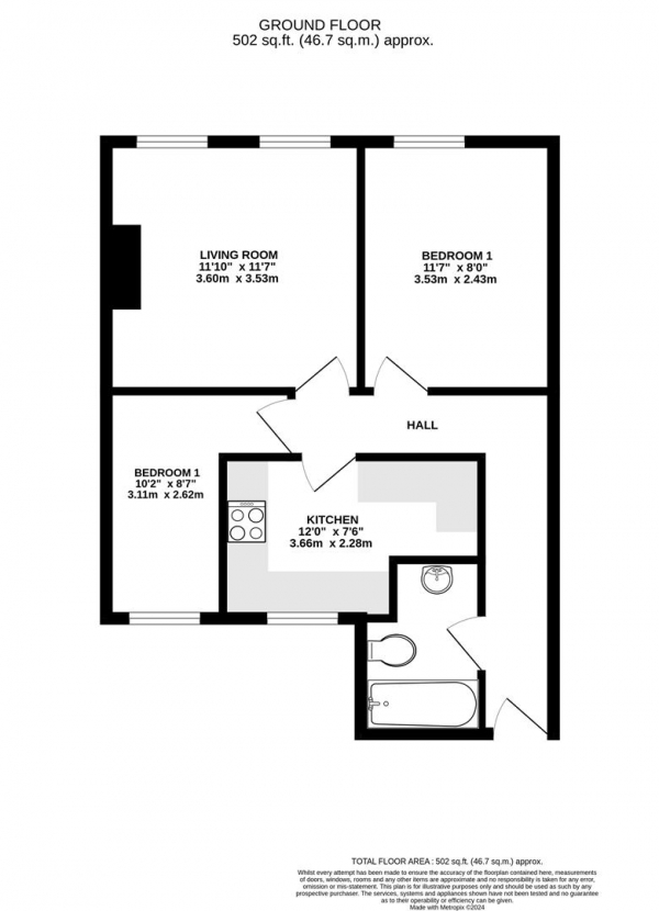 Floor Plan Image for 2 Bedroom Apartment for Sale in High Street, Yiewsley, West Drayton