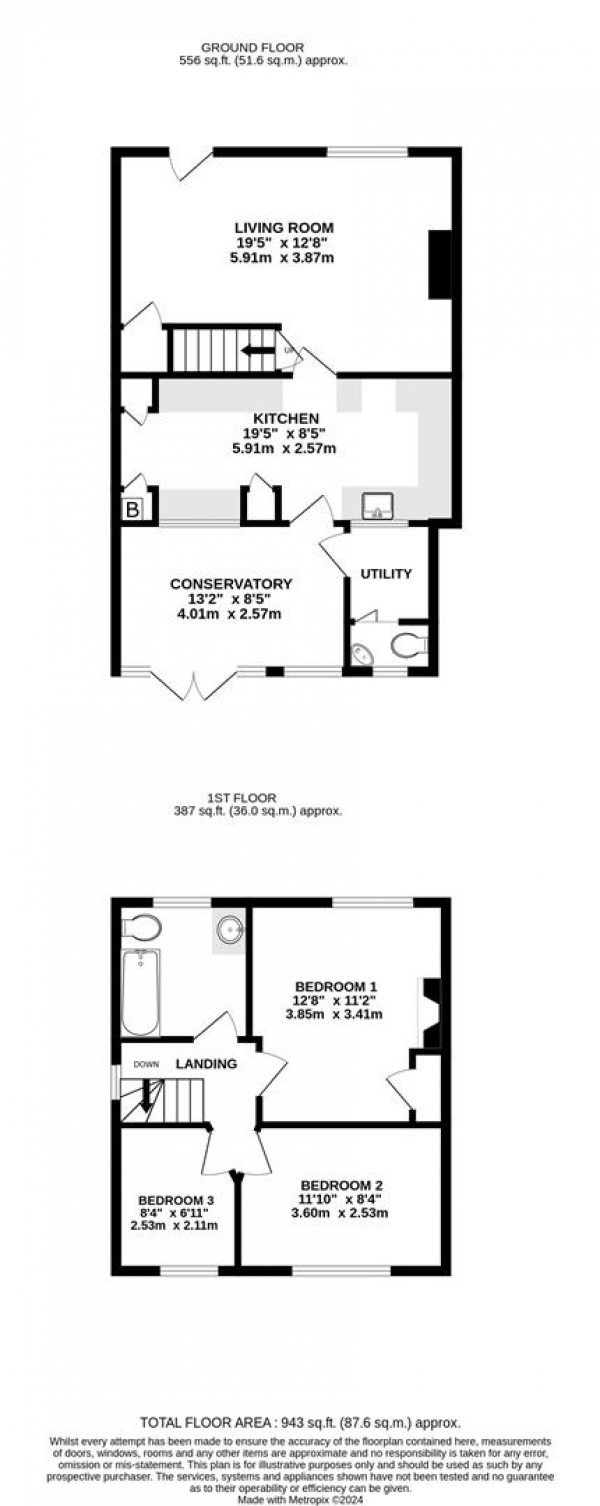 Floor Plan Image for 3 Bedroom Semi-Detached House for Sale in The Green, West Drayton