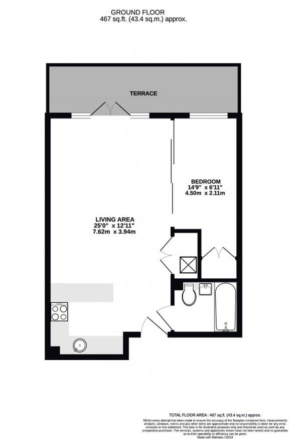 Floor Plan Image for 1 Bedroom Apartment for Sale in 39 Park Lodge Avenue